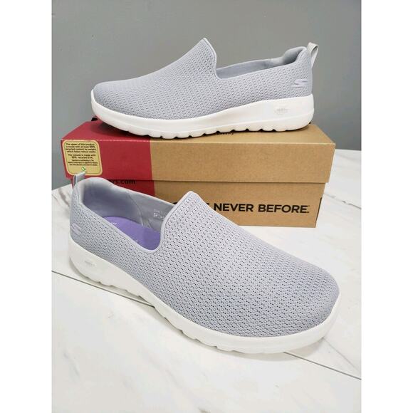 NEW Skechers Size 8.5 WIDE G Walk Joy Slip On Aurora‎ Light Gray Womens Shoes - Picture 6 of 6